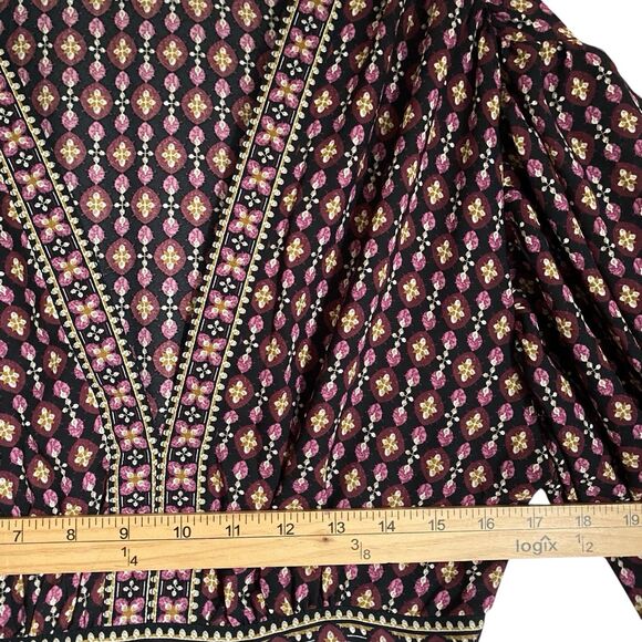 Max Studio Tiered Midi Dress M Terracotta V-neck Smocked Waist Bohemian Cottage - Picture 5 of 8